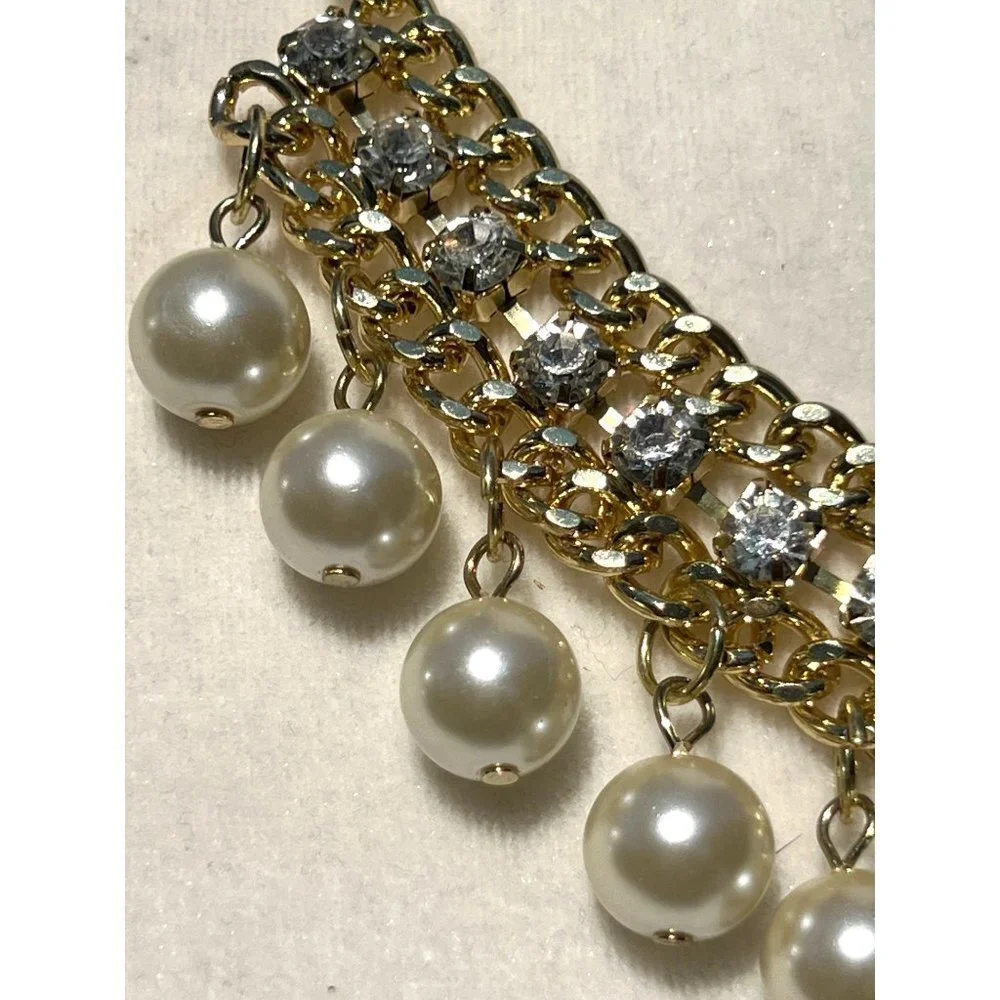 Gold-tone Crystal Statement Necklace -- 18